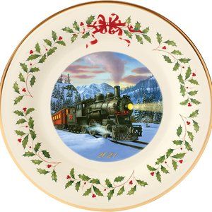 Lenox 893603 2021 Holiday Train Plate